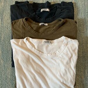 Buck Mason - Black, Green, and White Short Sleeve T Shirts